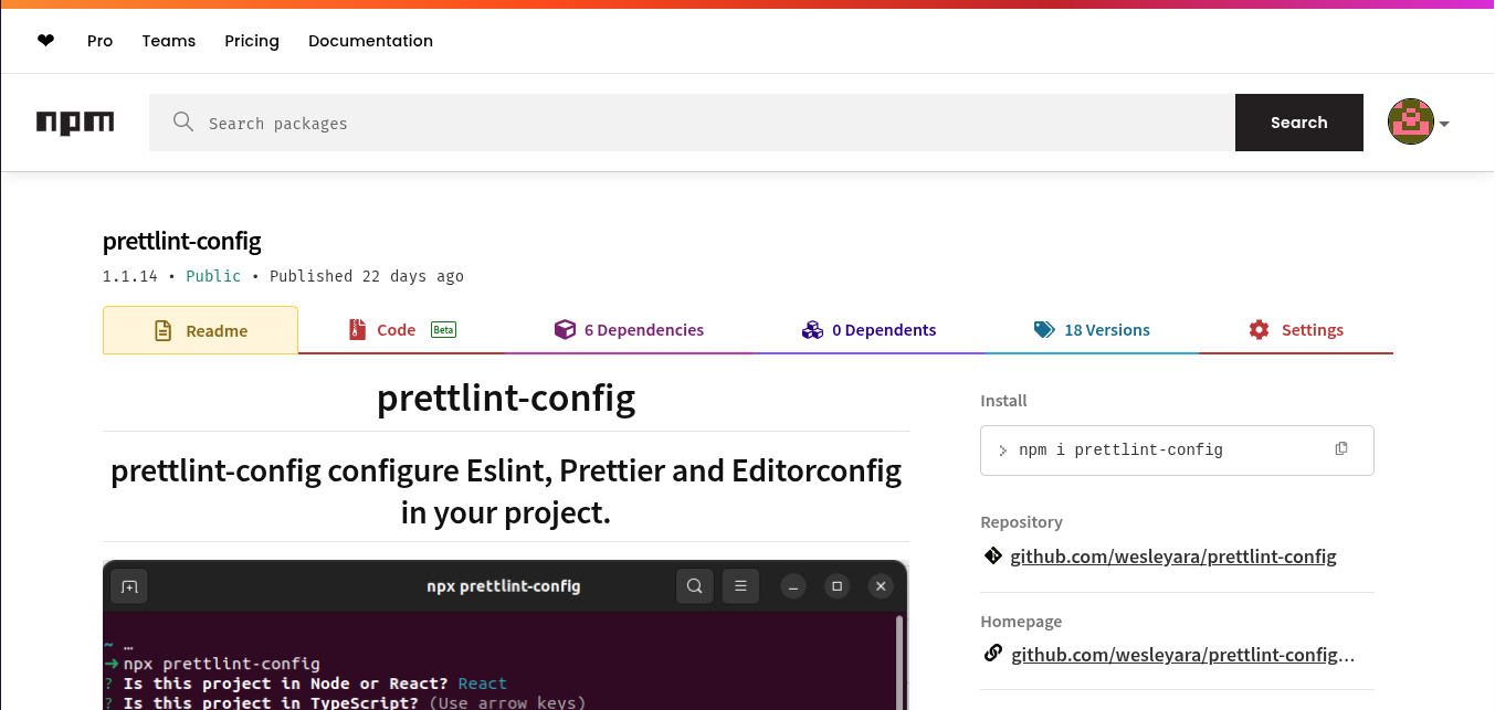prettlint-config